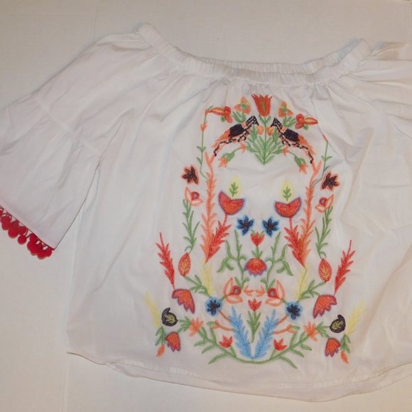 Unknown Tops - Womens Shirt Size Small Birds Flowers